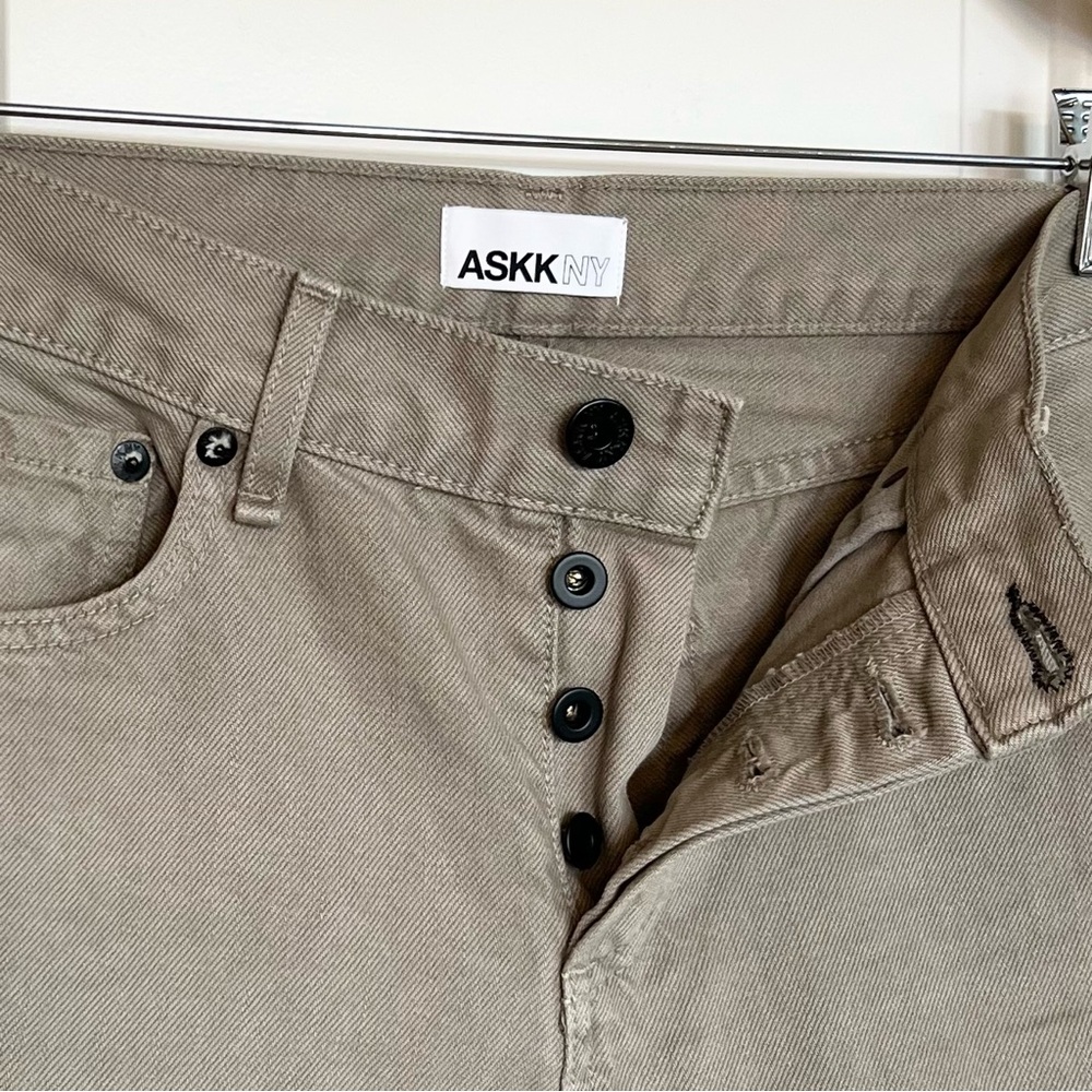 ASKKNY low rise straight jeans Button fly Neutral jeans Tan Khaki pants Size 27 - Picture 3 of 8